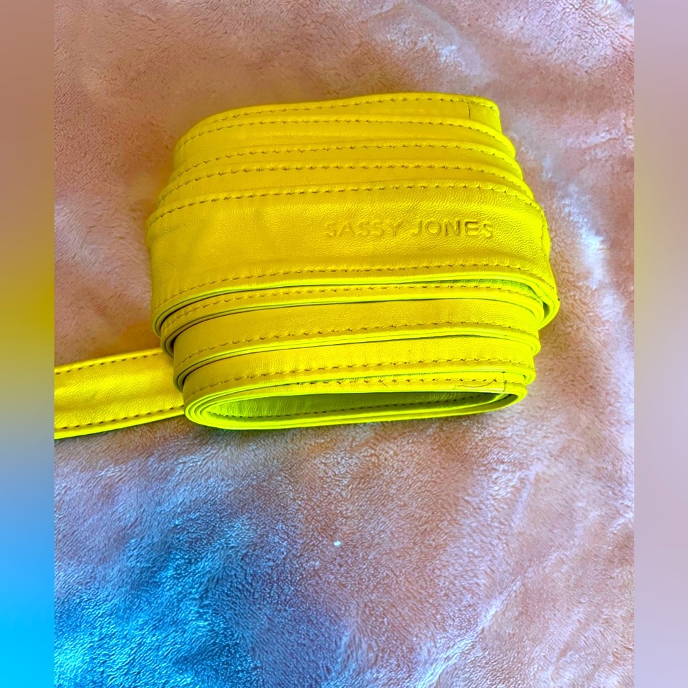 Sassy Jones Leather “Yaya” Belt in Yellow